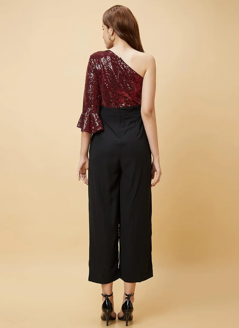 globus Red Globus Women Red & Black Embellished Party Jumpsuit for Women | Best Price UAE